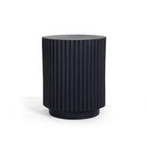 Roderick Ribbed Side Stool Black - Home4u